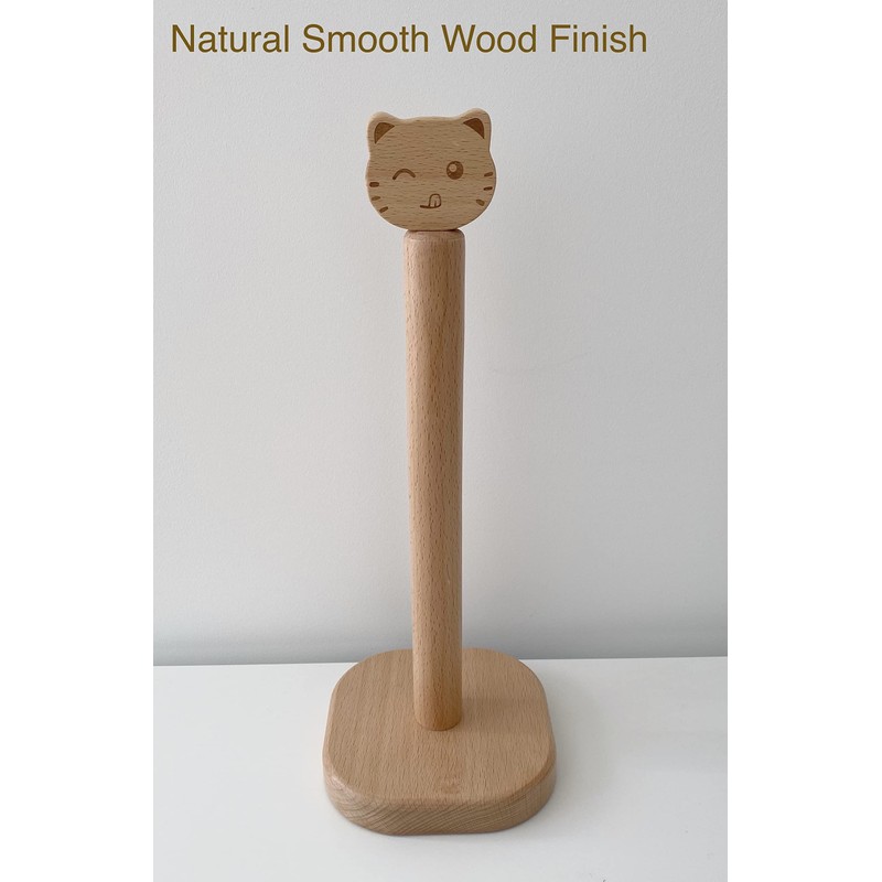 Kitchen Roll Holder, Wooden Paper Towel Holder Free Standing, Cute