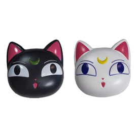 Duehut 2 Pack Contact Lens Case Anime Cute Cat Contact Lens Case Travel Box Portable Contact Lens Case Kit with Lens Cleaner Solution Bottle Tweezers Remover for Home & Office