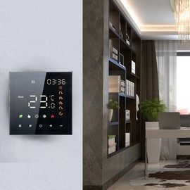 Decdeal Room Thermostat Indoor Smart Thermostat Intelligent Thermostat WiFi Thermostat Room Thermostat Digital Thermostat Smart Thermostat 16A Digital Programmable LCD Display Touchscreen Underfloor