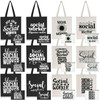 Paterr 24 Pcs Social Worker Bags with Handles Canvas Cosmetic