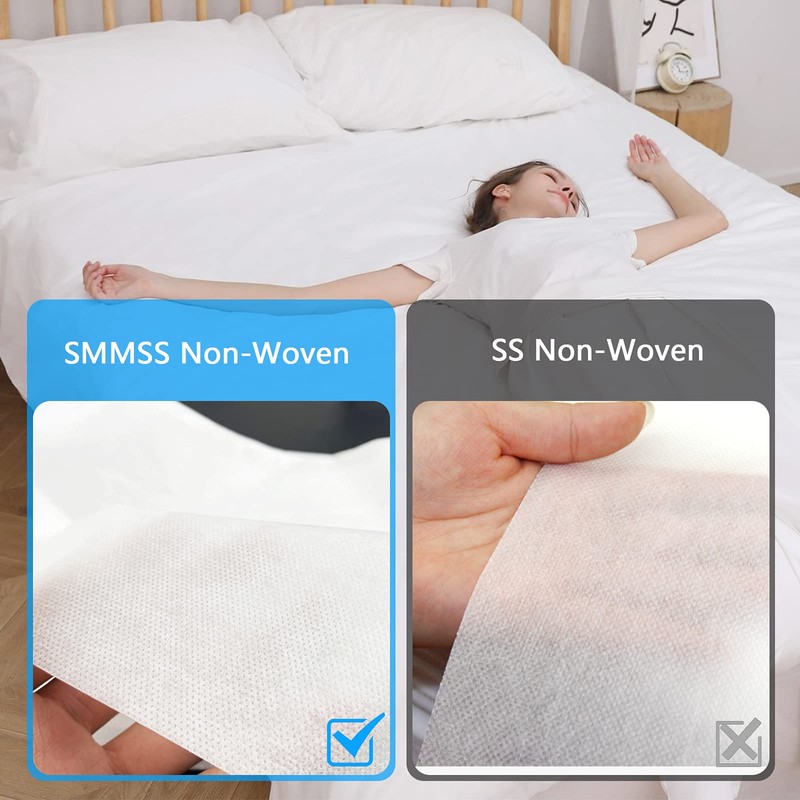 CxLoode 4 Pack Disposable Bed Sheet Queen Size for Hotel,