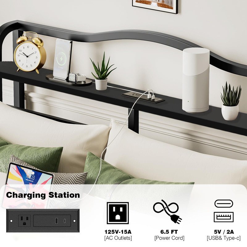 RmagineX Queen Size Bed Frame, 14 Inch High Heavy Duty