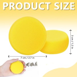 Paint Sponges Round Painting Foam Sponge Yellow Double-Sided Artist Paint Brush Tools for Craft Arts Watercolors Graffiti Pottery Ceramics (12 Pcs)