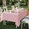 SASTYBALE Tablecloth Rectangle, Pink Wedding Table Cloth Love Heart Jacquard