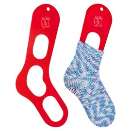 BENECREAT 2Pcs Pack Acrylic Sock Blockers for DIY Crochet Socks, Red Knitting Sock Ruler Stocking Blockers for Beginners, Socking Stretchers for Handmade Sock Crafting, 3mm Thick