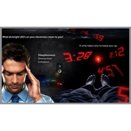 LightDims White Dims - Light Dimming LED Covers for White Colored Baby Monitors, Smoke Alarms, Electronics and Appliances and More. Dims 20-40% of Light, in Minimal Packaging.