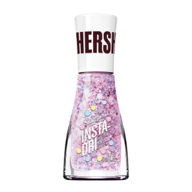 Sally Hansen Insta-Dri Hershey's Cookies 'n' Creme Eggs Nail Polish | Quick Dry, Long Lasting, Streak-Free Shine | Semi-Opaque, Glittery | 777 Polka Dazzle | Pink and Silver Glitter Nail Color