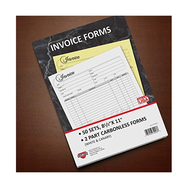 Cosco® Invoice Form Book with Slip, Artistic, 8 1/2" x