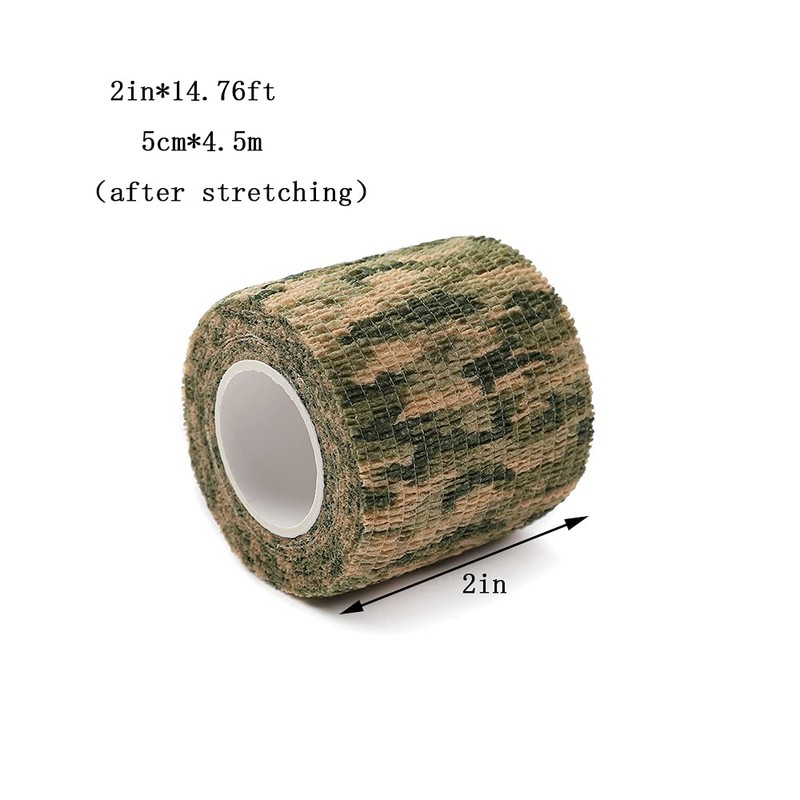 12 Pack Self Adhesive Bandage Wrap, Camouflage Cohesive Tape (Light