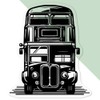 Medium 100mm 'Double Decker Bus' Transparent/Clear Sticker Decal for Windows/Cars/Walls