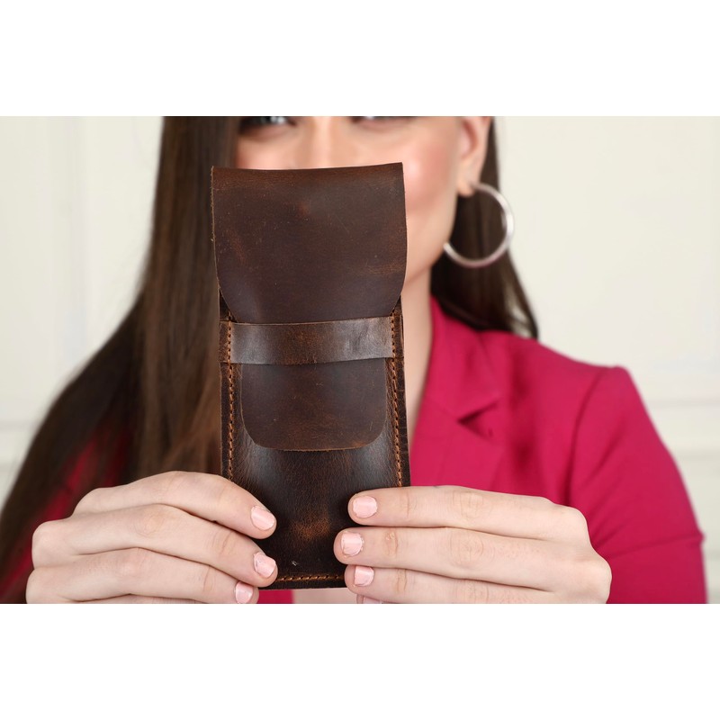The Antiq Leather Pen Case 3 Pen Holder Full Grain