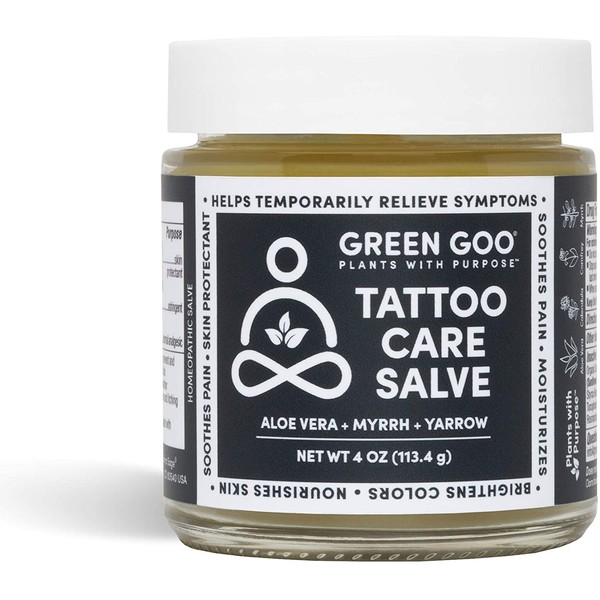 Green Goo Natural Skin Care Salve, Tattoo Care, 4-Ounce Jar