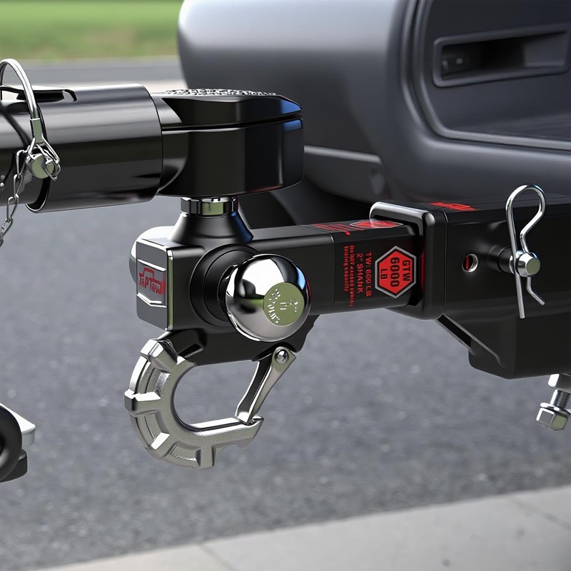 TOPTOW Trailer Hitch Tri-Ball Hitch with Hook, Triple Tow Balls,