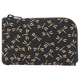 Washoya Indenya Inden Men's Coin Purse, Coin Purse, 1001, Black x White, Made in Japan, Genuine Leather, dragonfly/black/white