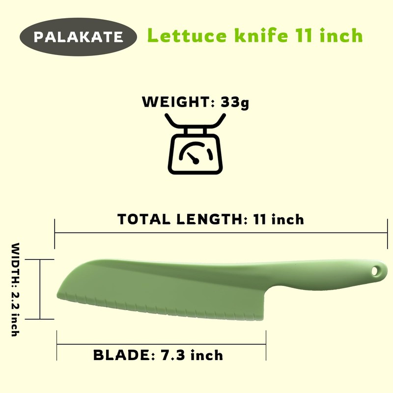PALAKATE Lettuce Knife, 11 inch Nylon knife, Plastic Lettuce Knife
