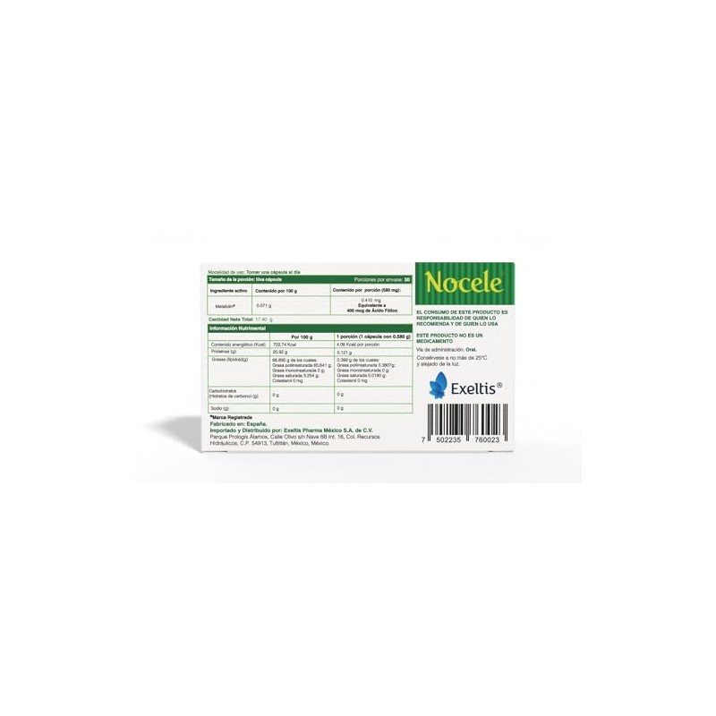 Nocele Suplemento Alimenticio 30 Capsulas