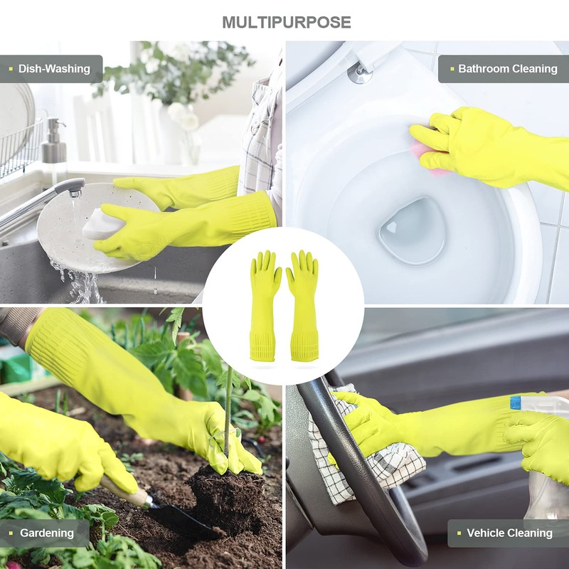 DABOGOSA MAMISON Reusable Household Dishwashing Cleaning Rubber Gloves, Non-Slip Kitchen
