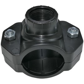 AERZETIX - C51891 - Tapping clamp derivative - Ø50x3/4'' - with 2 bolts - branch clamp for secondary pipes - plastic connection for a water hose thread female