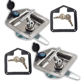 labwork 2 Trailer Door Latch T-Handle Lock Stainless Steel Keys for Camper RV Truck Tool