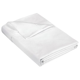 400 Thread Count 100% American Grown Cotton - Cooling Sheets - King Sheets - Luxury Sateen Weave - King Flat Sheet Sold Separately - Super Soft White Flat Sheet Only (King, Signature White)