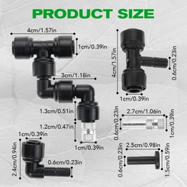 4 Pack 1/4'' Reptile Mister Nozzles, 360° Adjustable Reptile Misting Nozzles, Reptile Fogger Fine Mist Cooling System Nozzles for Reptile Terrarium Tank, Full Water Coverage, Garden Patio Greenhouse