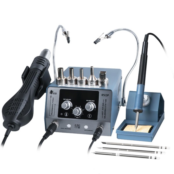 HengTianMei 720W Hot Air Soldering Station 2-IN-1 SMD Soldering Iron