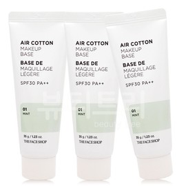 The Face Shop Air Cotton Makeup Base 01 Mint 35gX3 / 더페이스샵 에어 코튼 메이크업베이스 01민트 35gX3개