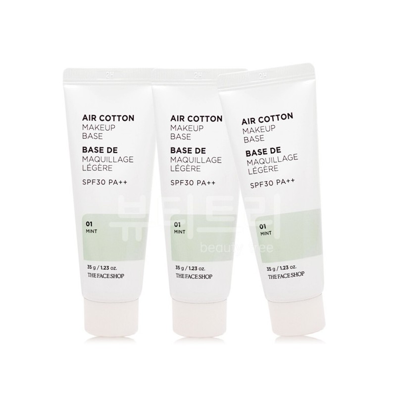 The Face Shop Air Cotton Makeup Base 01 Mint 35gX3