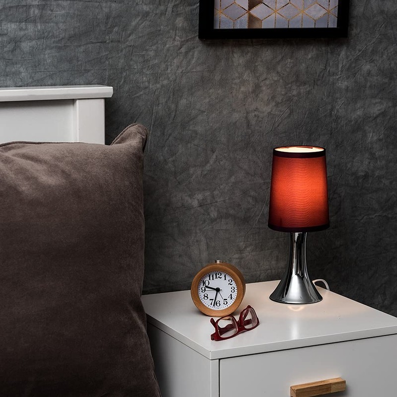 MiniSun Small Modern Chrome Trumpet Touch Table Lamp with Purple