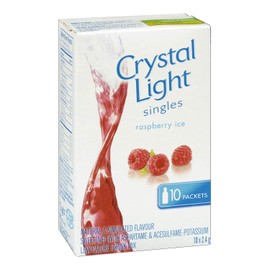 Crystal Light Raspberry Ice Singles, 24g (12 Boxes of 10 Packets)