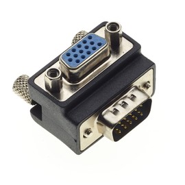 90 Degree Right Angle VGA Adapter 15 Pin Male to Female Extension Coupler Angled Male to Female VGA 15Pin Adapter for Wall Mount TV Monitor