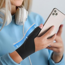 Thumb Brace Right Left Both Hand, Finger Spica Splint, Carpal Tunnel Wrist Brace Support for Women & Men Breathable, Soft (M)