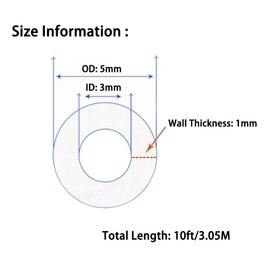 Hooshing Silicone Tubing 3mm ID x 5mm OD 10 Ft Food Grade Flexible Pure Silicone Rubber Plastic Tube Hose for Home Brewing Winemaking Pump Transfer