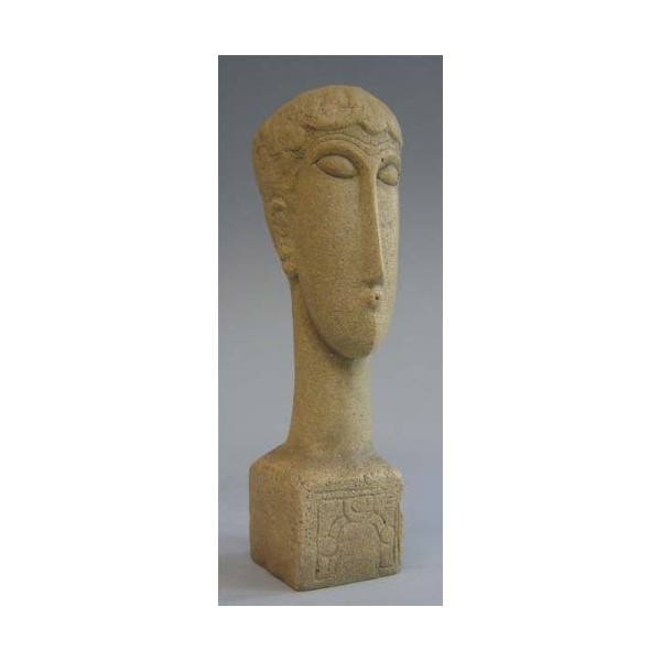 Modigliani Kopf mit Inschrift - Museumsshop (Replikat) #08 nach Amedeo Modigliani