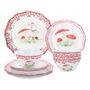 UPware 12 Piece Mushroom Melamine Dinnerware Sets, Outdoor Dishes Set,