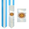 2 Pack Argentina Argentine Nation Flag Graduation Stole, Satin Embroidery