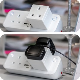 2 Way Double Plug Mains Power Adaptor, 13A 250V UK 3 Pin Multi Socket Extension, Extender Block Splitter (PACK OF 2)