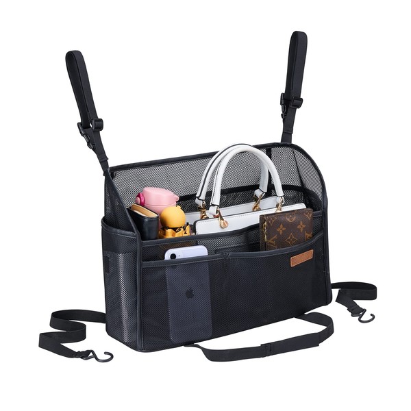 WLLWOO Car Net Pocket Handbag Holder Between Seats Back Storage