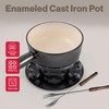 Swissmar Lugano Cast Iron Cheese Fondue Set, 9-Piece, 2 QT