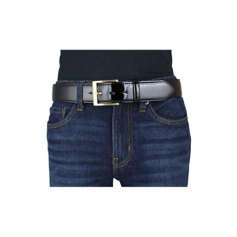 BELTINGER Patent Leather Belt with Golden Belt Buckle 4 cm