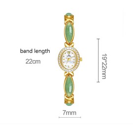 Elegant Women’s Gold Bracelet Watch Vintage Oval Dial, Waterproof Quartz Movement, Small Face Dress Watch for Ladies (Brown/White)