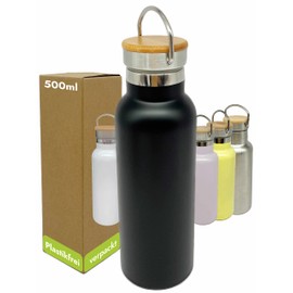 beneyu ® Sustainable Stainless Steel Thermal Water Bottle, Food-Safe and Leak-Proof Drinking Bottle, 500 ml for Everyday Use, Yoga or Your Outdoor Adventure, BPA-Free