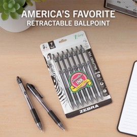 Zebra Pen Z-Grip Retractable Ballpoint Pen, Smooth-Flowing Black Ink, 1.0mm Medium, School & Office Supplies, Ideal for Note-Taking, Journal and Planner Use, 108-Pack (22108)