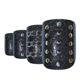 False Nails Bling Art Black Punk French Squoval 24 Fake Medium Acrylic Tips