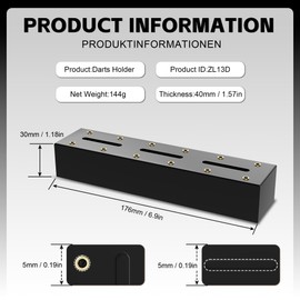 CyeeLife Porta freccette, 12 slot per freccette, 3 slot per alette, Supporto per freccette adatto a Steeldart e Softdart, Accessori per freccette (Nero)