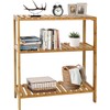 Zurssar 3-Tier Bamboo Window Shelf, Narrow Bathroom Shelf, Standing Towel