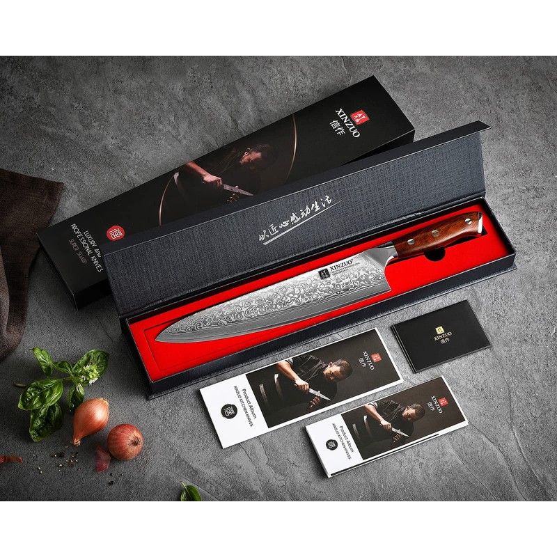 XINZUO 10 Inch Damascus Chef Knife Kitchen Knife Sharp Gyuto