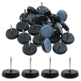 Bivethoi 3/4" Nail on Furniture Sliders (24 Pack) - Heavy Duty PTFE Chair Leg Slider Glide Wooden Furniture Movers - Easy & Safe Floor Protector, Grey