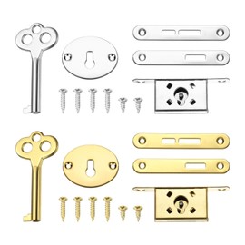 sourcing map Vintage Full Mortise Mini Locks with Key Set of 2, Zinc Alloy Mini Lock Jewelry Box Lock Replacement Box Lock for Cedar Box, Wine Box & Cabinet, Bronze