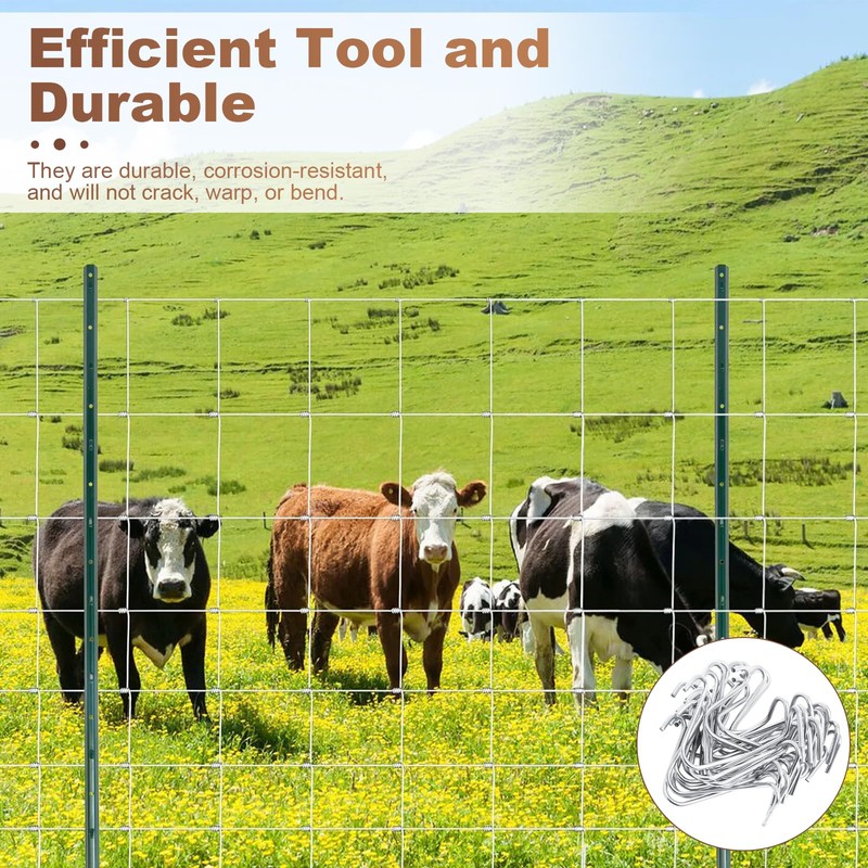 T-Post Clips Fence Wire Clips Galvanized Steel Fence Clips (300PCS)